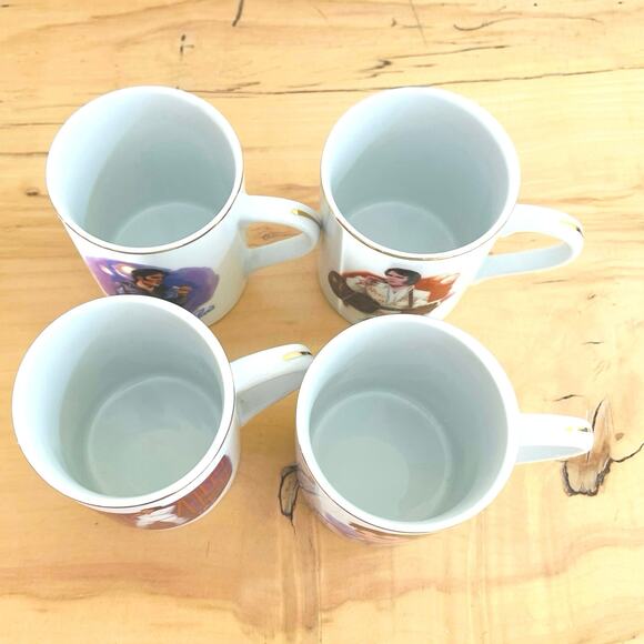 Vintage Set 4 80s Elvis Presley Coffee Cup Mugs 24K 50th Collector Porcelain - Picture 6 of 16